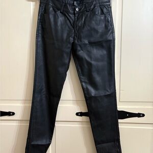 Forever 21 Women's Faux Leather Split-Hem Pants